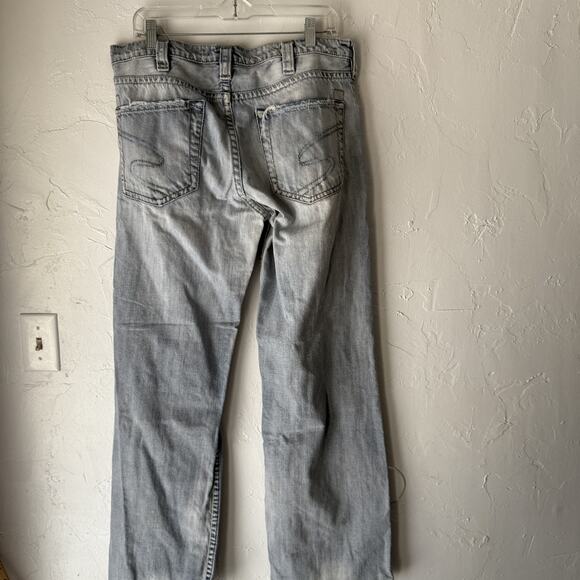 Silver Jeans Jeans Mens 34x34 Straight Leg Distressed Denim Light Wash Pants‎ - Picture 7 of 10